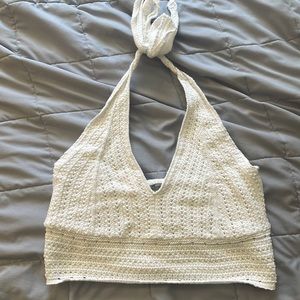 White crochet top perfect for the beach